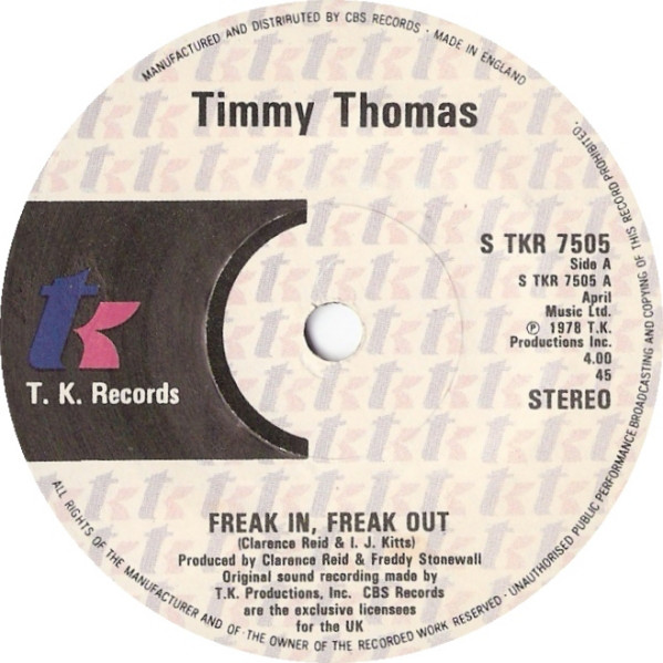 Timmy Thomas - Freak In, Freak Out - Used Vinyl Record 7" image 1