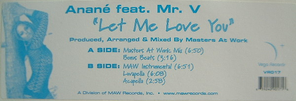 Anane - Let Me Love You - Used Vinyl Record 12" image 1