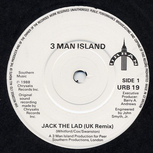 3 Man Island - Jack The Lad - Used Vinyl Record 7" image 1