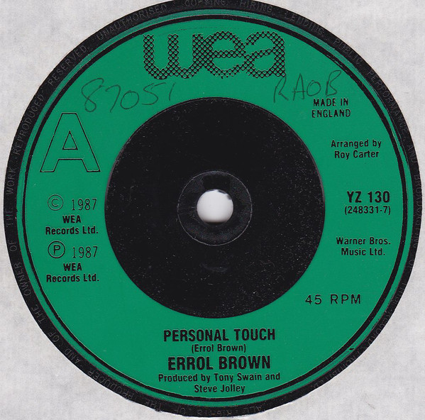 Errol Brown - Personal Touch - Used Vinyl Record 7" image 1
