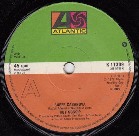 Hot Gossip - Super Casanova - Used Vinyl Record 7" image 1