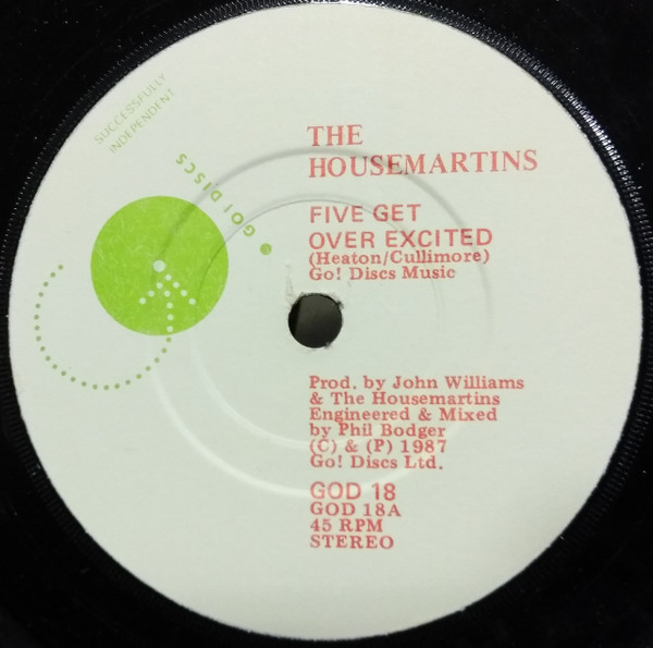 Housemartins - Five Get Over Excited - Used Vinyl Record 7" image 1