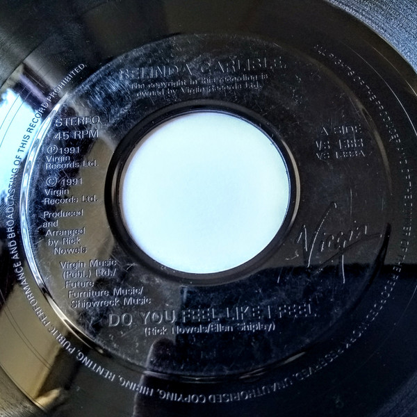 Belinda Carlisle - Do You Feel Like I Feel? - Used Vinyl Record 7" image 1