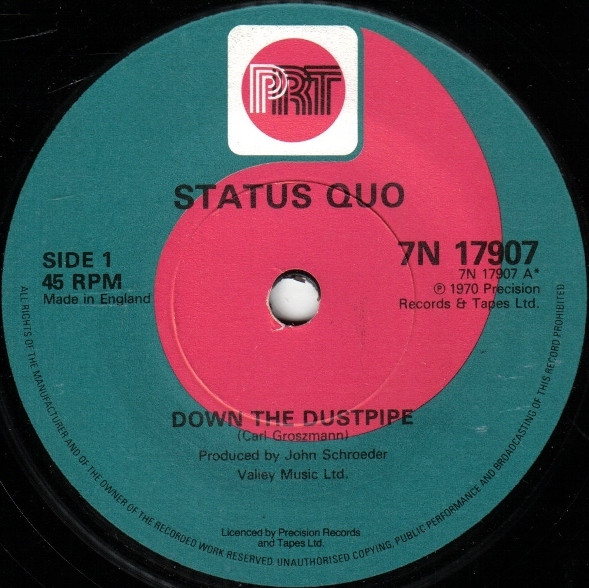 Status Quo - Down The Dustpipe - Used Vinyl Record 7" image 1