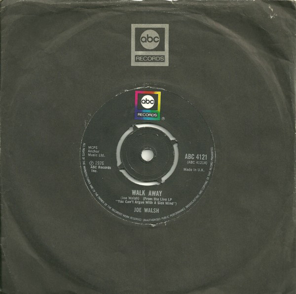 Joe Walsh - Walk Away - Used Vinyl Record 7" image 1
