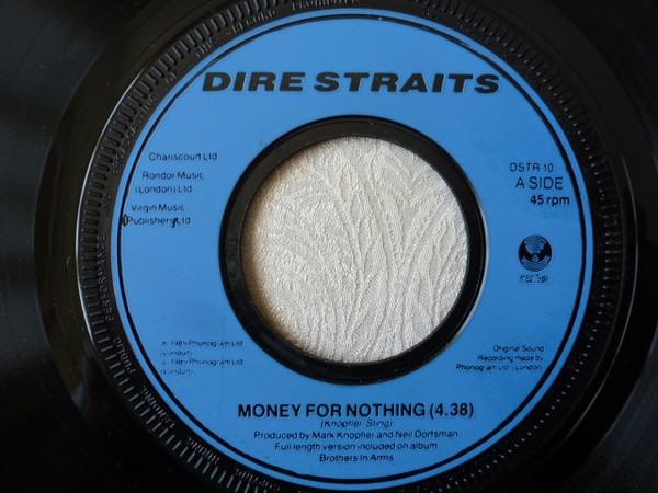 Dire Straits - Money For Nothing - Used Vinyl Record 7" image 1