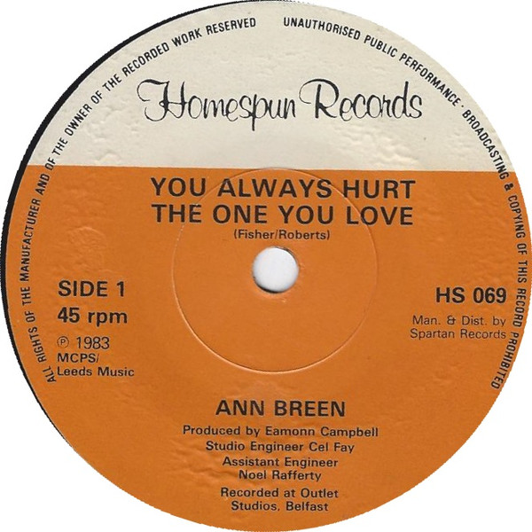 Ann Breen - You Always Hurt The One You Love - Used Vinyl Record 7" image 1