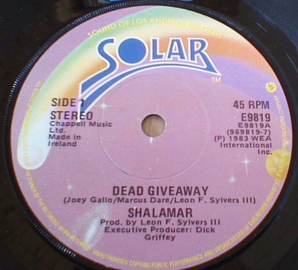 Shalamar - Dead Giveaway - Used Vinyl Record 7" image 1