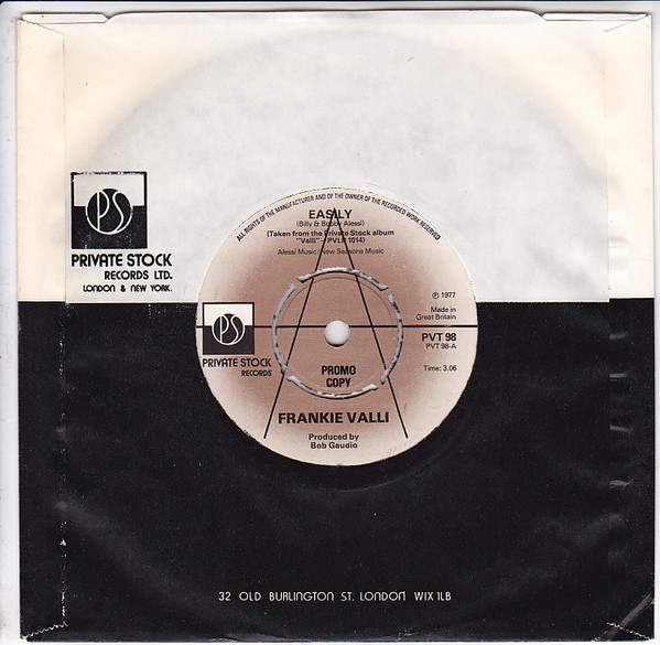Frankie Valli - Easily - Used Vinyl Record 7" image 1