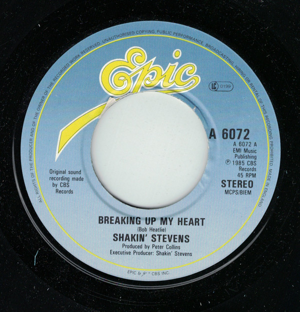 Shakin' Stevens - Breaking Up My Heart - Used Vinyl Record 7" image 1