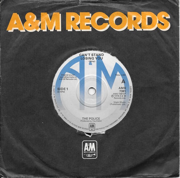 Police - Can't Stand Losing You - Used Vinyl Record 7" image 1
