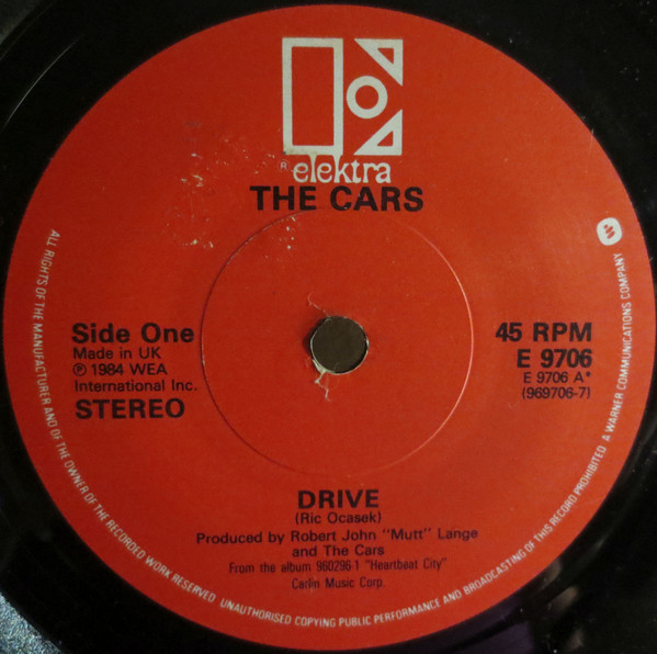Cars - Drive / Stranger Eyes - Used Vinyl Record 7" image 1