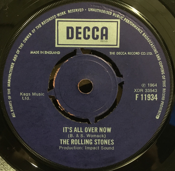 Rolling Stones - It's All Over Now - Used Vinyl Record 7" image 1