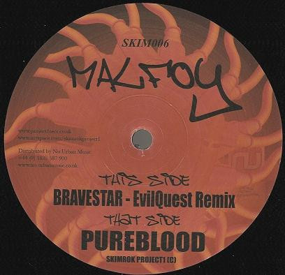Malfoy - Pureblood / Bravestar (EvilQuest Remix) - Vinyl Record 12" image 1
