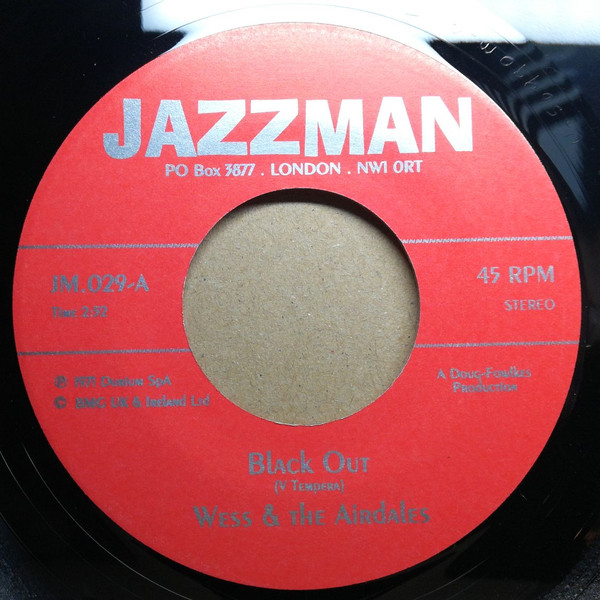Wess & The Airedales - Black Out - Vinyl Record 7" image 1