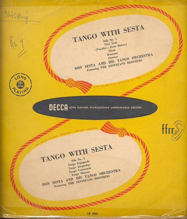 Don Sesta And His Or - Tango With Sesta - Used Vinyl Record 10" image 1