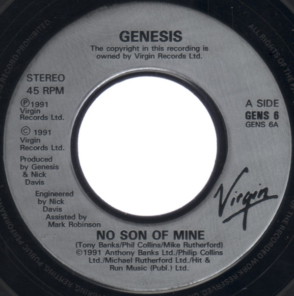 Genesis - No Son Of Mine - Used Vinyl Record 7" image 1