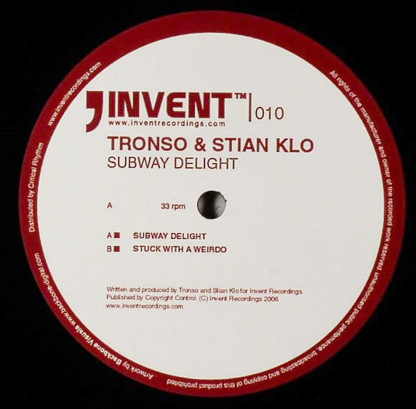 Tronso & Stian Klo - Stuck With A Weirdo / Subway Delight - Vinyl Rec image 1