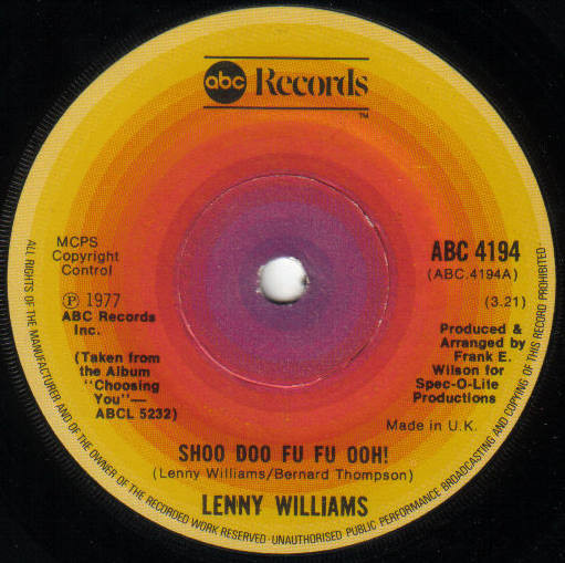 Lenny Williams - Shoo Doo Fu Fu Ooh! / Problem Solver - Used Vinyl Re image 1