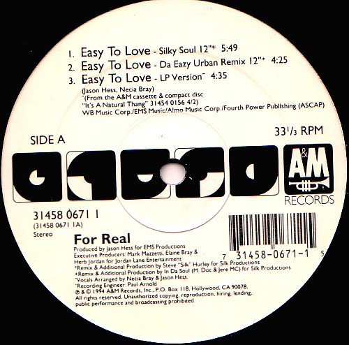 For Real - Easy To Love - Used Vinyl Record 12" image 1