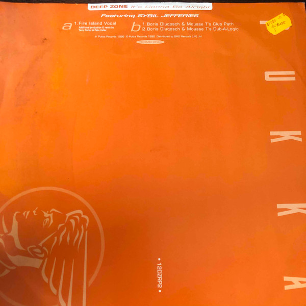 Deep Zone - It's Gonna Be Alright - Used Vinyl Record 12" image 1