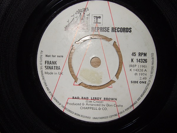 Frank Sinatra - Bad, Bad Leroy Brown - Used Vinyl Record 7" image 1