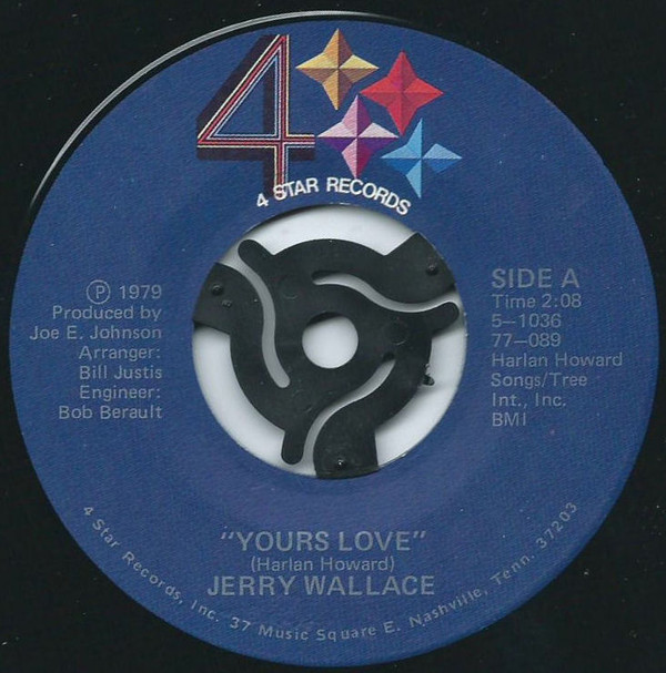 Jerry Wallace - Yours Love - Used Vinyl Record 7" image 1