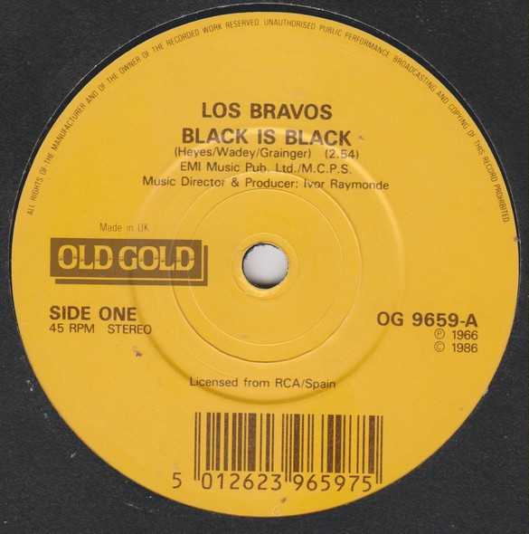 Los Bravos - Black Is Black / I Don't Care - Used Vinyl Record 7" image 1