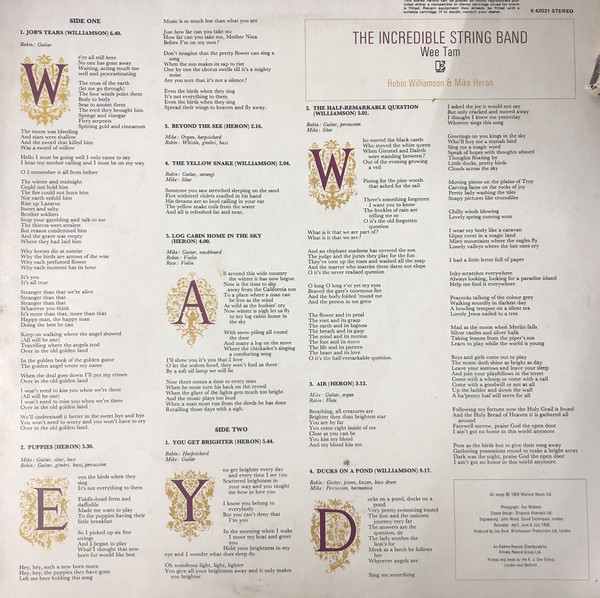 Incredible String Ba - Wee Tam - Used Vinyl Record image 1