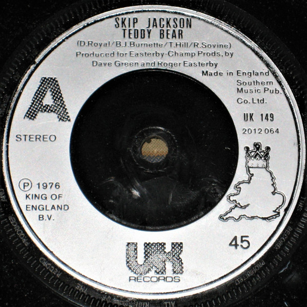 Skip Jackson - Teddy Bear - Used Vinyl Record 7" image 1
