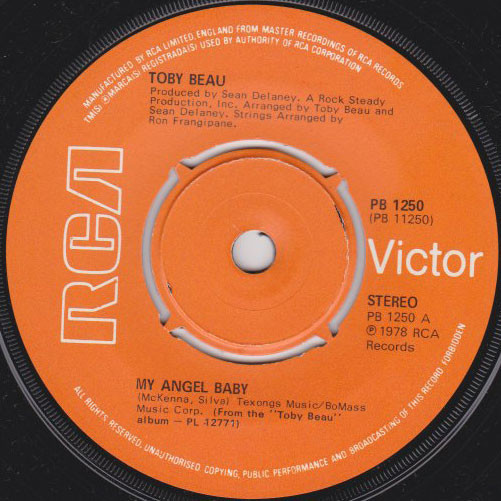 Toby Beau - My Angel Baby / California - Used Vinyl Record 7" image 1