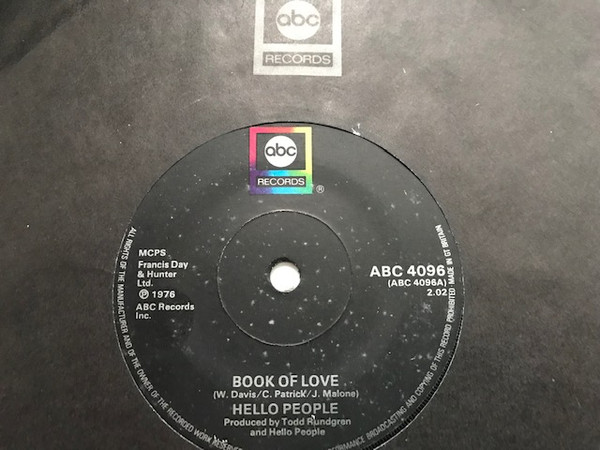 Hello People - Book Of Love - Used Vinyl Record 7" image 1