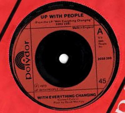 Up With People - With Everything Changing - Used Vinyl Record 7" image 1
