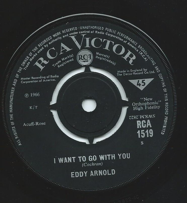 Eddy Arnold - I Want To Go With You - Used Vinyl Record 7" image 1