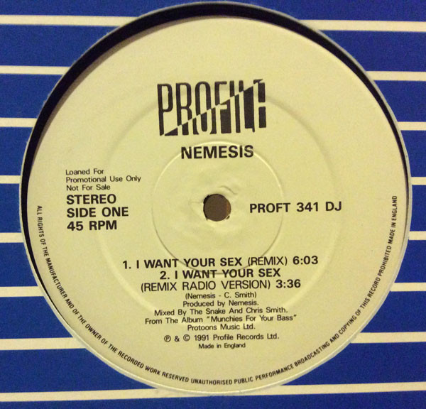 Nemesis - I Want Your Sex - Used Vinyl Record 12" image 1