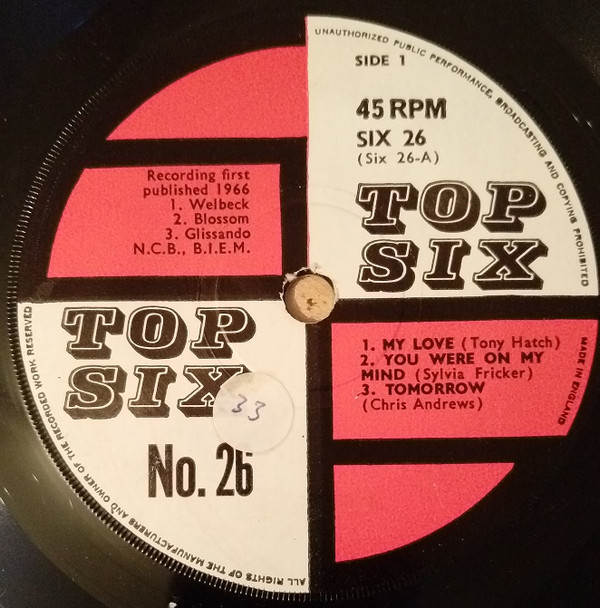 Unknown Artist - Top Six No. 26 - Used Vinyl Record 7" image 1