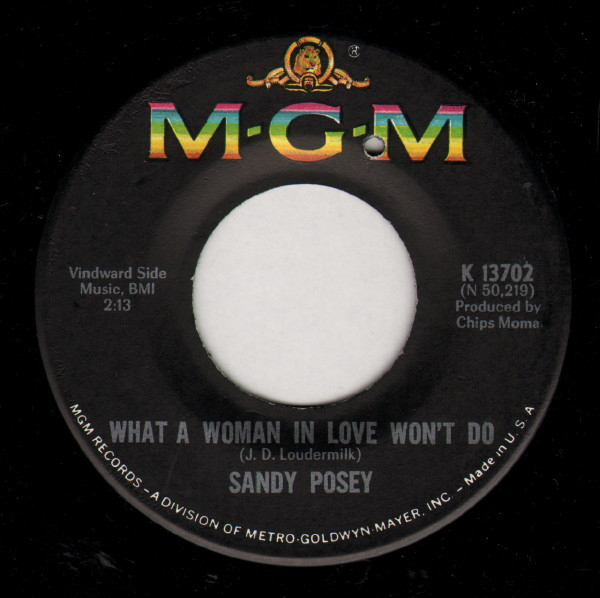 Sandy Posey - What A Woman In Love Won't Do - Used Vinyl Record 7" image 1