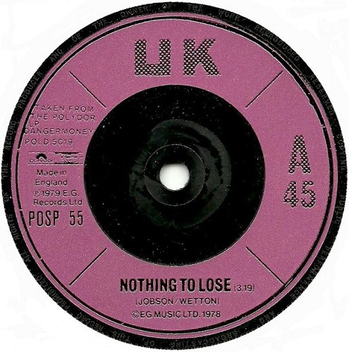 UK - Nothing To Lose - Used Vinyl Record 7" image 1