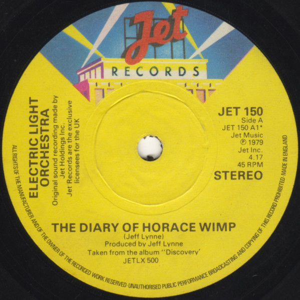 Electric Light Orche - Diary Of Horace Wimp - Used Vinyl Record 7" image 1
