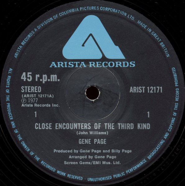 Gene Page - Close Encounters Of The Third Kind - Used Vinyl Record 12" image 1