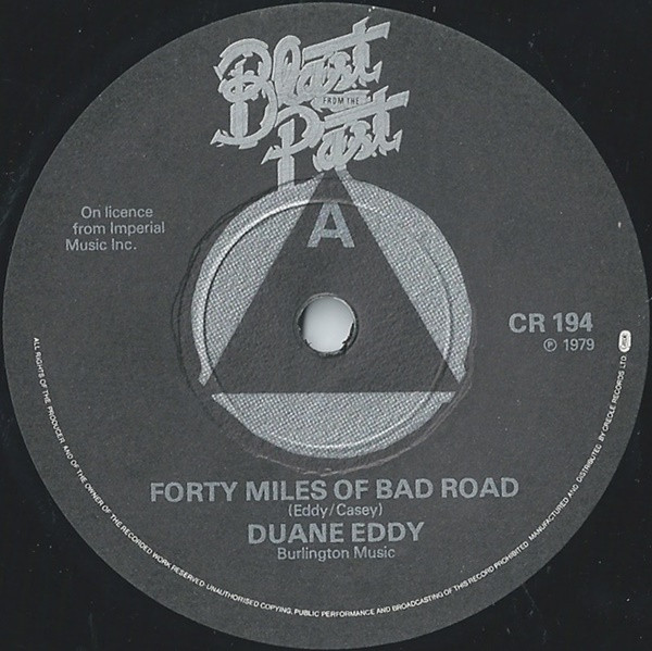 Duane Eddy - Forty Miles Of Bad Roads / Honky Tonk (Pt.1) / Raindrops image 1
