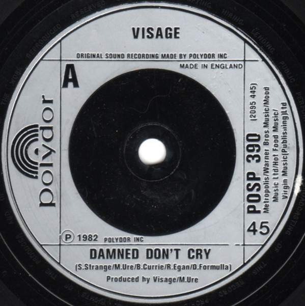 Visage - Damned Don't Cry - Used Vinyl Record 7" image 1