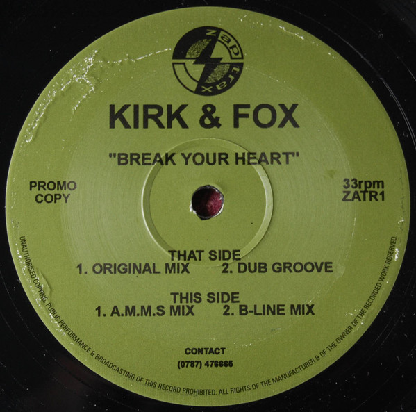Kirk & Fox - Break Your Heart - Used Vinyl Record 12" image 1