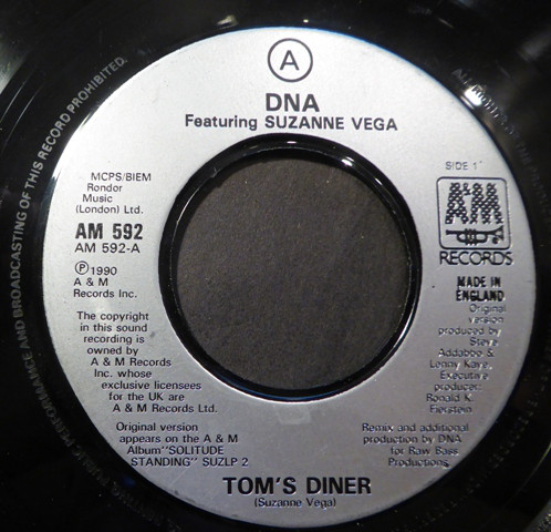 DNA - Tom's Diner - Used Vinyl Record 7" image 1