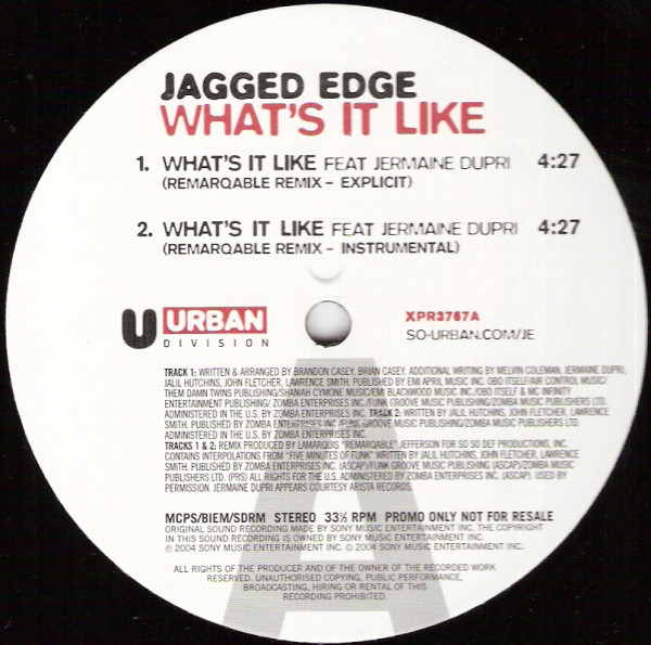 Jagged Edge - What's It Like - Used Vinyl Record 12" image 1