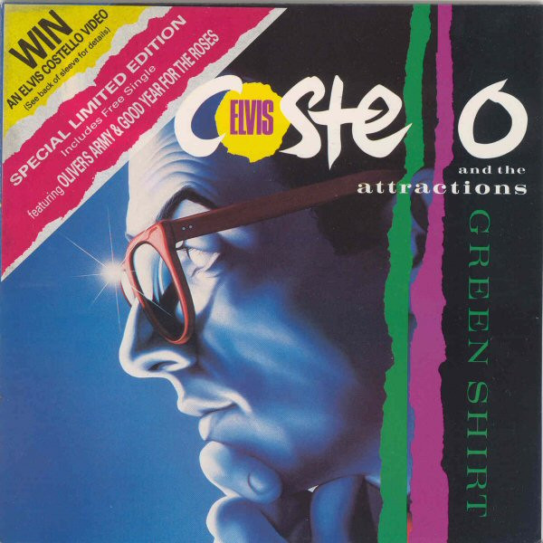 Elvis Costello & The - Green Shirt - Used Vinyl Record 7" image 1