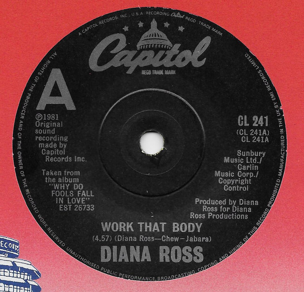 Diana Ross - Work That Body - Used Vinyl Record 7" image 1