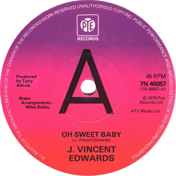 J. Vincent Edwards - Oh Sweet Baby - Used Vinyl Record 7" image 1