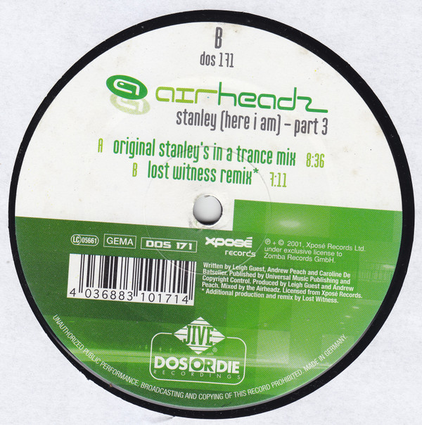 Airheadz - Stanley (Here I Am) (Part 3) - Used Vinyl Record 12" image 1