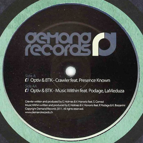 Optiv & BTK - Crawler / Music Within - Vinyl Record 12" image 1